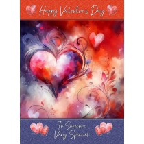 Valentines Day Card for Wonderful Someone (Heart Art, Design 3)