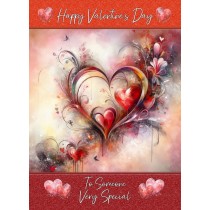 Valentines Day Card for Wonderful Someone (Heart Art, Design 4)