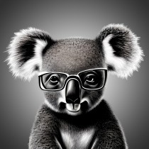 Koala Bear Funny Black and White Art Blank Card (Spexy Beast)