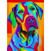 Labrador Dog Colourful Abstract Art Blank Greeting Card