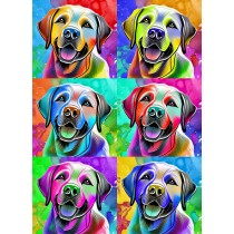 Labrador Colourful Pop Art Blank Greeting Card