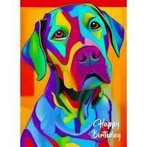 Labrador Dog Colourful Abstract Art Birthday Card