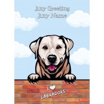 Personalised Golden Labrador Dog Birthday Card (Art, Clouds)