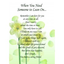 Someone to Lean On Poem Verse Greeting Card