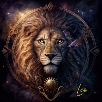 Fantasy Horoscope Square Greeting Card (Leo)