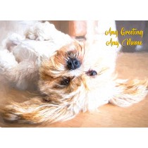 Personalised Lhasa Apso Art Greeting Card (Birthday, Christmas, Any Occasion)