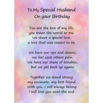 Romantic Birthday Verse Poem Card (Special Husband)