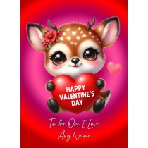 Personalised Valentines Day Card for One I Love (Deer)