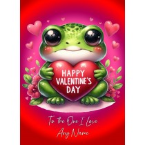 Personalised Valentines Day Card for One I Love (Frog)