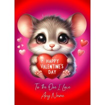 Personalised Valentines Day Card for One I Love (Mouse)