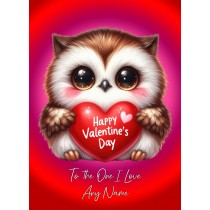 Personalised Valentines Day Card for One I Love (Owl)