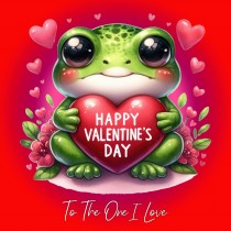 Valentines Day Square Card for One I Love (Frog)