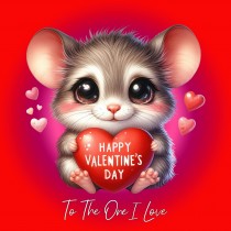 Valentines Day Square Card for One I Love (Mouse)