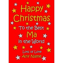 Personalised Ma Christmas Card (Red)