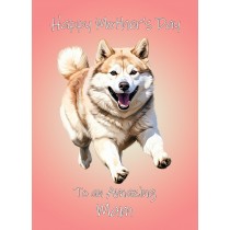 Akita Dog Mothers Day Card For Mam