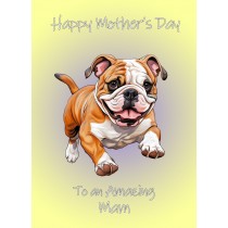 Bulldog Dog Mothers Day Card For Mam