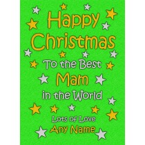 Personalised Mam Christmas Card (Green)