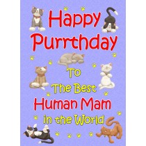 From The Cat Birthday Card (Lilac, Human Mam, Happy Purrthday)