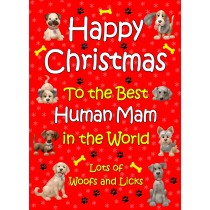 From The Dog  Christmas Card (Red, Human Mam, Happy Christmas)