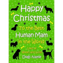 Personalised From The Dog Christmas Card (Human Mam, Green)