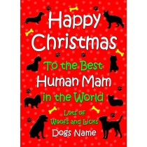 Personalised From The Dog Christmas Card (Human Mam, Red)