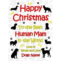 Personalised From The Dog Christmas Card (Human Mam, White)
