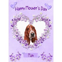 Basset Hound Dog Mothers Day Card (Happy Mothers, Mam)