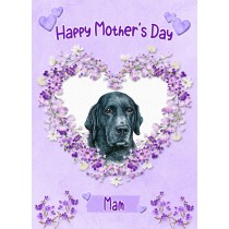Black Labrador Dog Mothers Day Card (Happy Mothers, Mam)