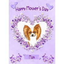 Papillon Dog Mothers Day Card (Happy Mothers, Mam)