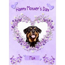 Rottweiler Dog Mothers Day Card (Happy Mothers, Mam)