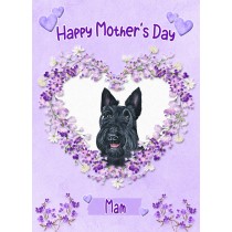 Scottish Terrier Dog Mothers Day Card (Happy Mothers, Mam)