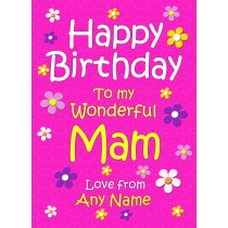 Personalised Mam Birthday Card (Cerise)