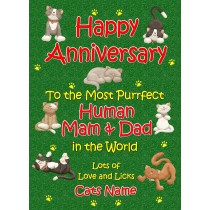 Personalised From The Cat Anniversary Card (Purrfect Mam and Dad)