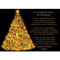 Christmas Verse Poem Greeting Card (Special Mam, from Daughter, Black)