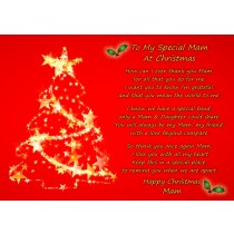 Christmas Verse Poem Greeting Card (Special Mam, from Daughter, Red)