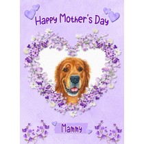 Golden Retriever Dog Mothers Day Card (Happy Mothers, Mammy)