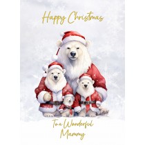 Christmas Card For Mammy (Polar Bear Family Art)