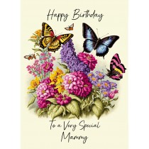 Butterfly Art Birthday Card For Mammy