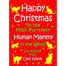 Personalised From The Cat Christmas Card (Human Mammy, Red)