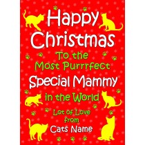 Personalised From The Cat Christmas Card (Special Mammy, Red)