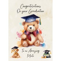Graduation Passing Exams Congratulations Card For Mate (Design 4)