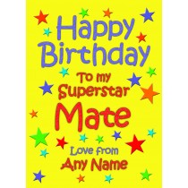 Personalised Mate Birthday Card (Yellow)
