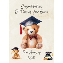 Graduation Passing Exams Congratulations Card For Mate (Design 3)