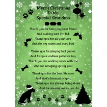 From The Dog Verse Poem Christmas Card (Special Grandma, Green, Merry Christmas)