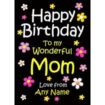 Personalised Mom Birthday Card (Black)