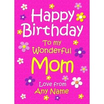 Personalised Mom Birthday Card (Cerise)