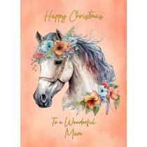 Horse Art Christmas Card For Mom (Design 2)