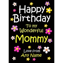 Personalised Mommy Birthday Card (Black)