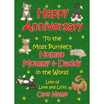 Personalised From The Cat Anniversary Card (Purrfect Mommy and Daddy)