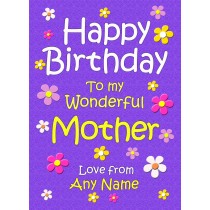 Personalised Mother Birthday Card (Purple)
